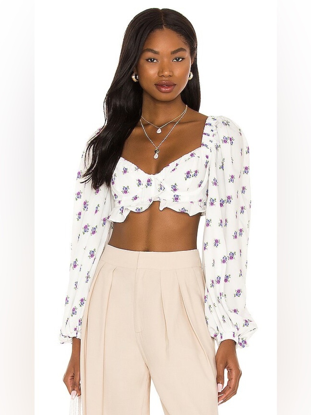 For Love & Lemons Viola Crop Top Large